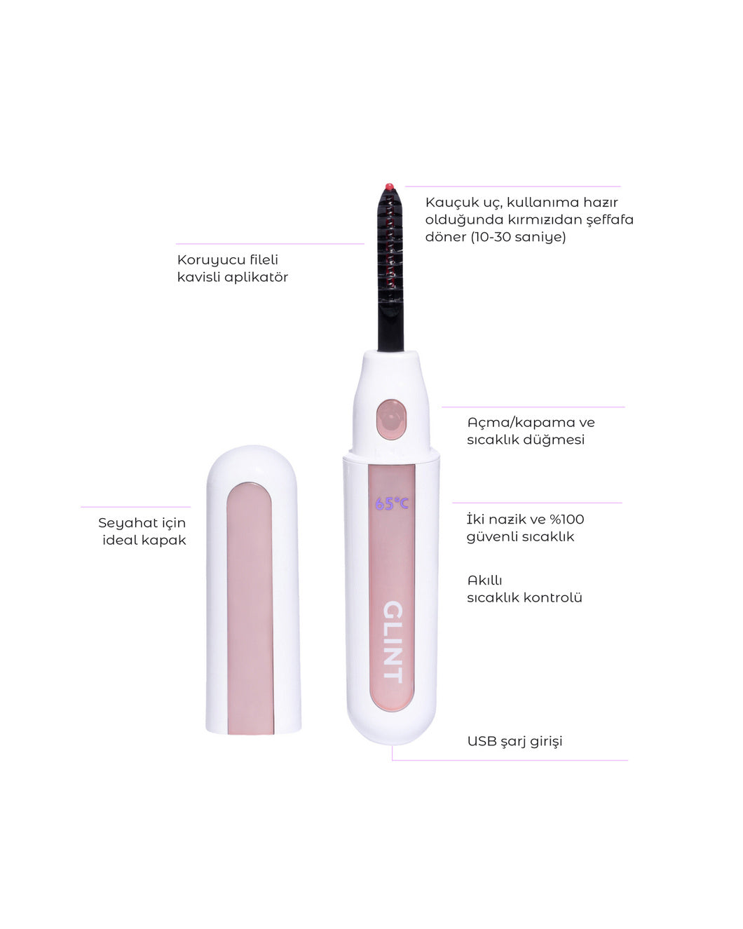 Glint Beauty - Isıtmalı kirpik kıvırıcı